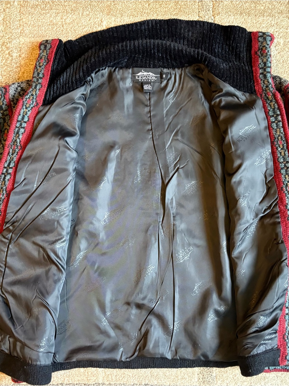 Icelandic Design Sz S Nordic Gray Wool Fully Lined Zip-Up Sweater Jacket - Picture 6 of 14